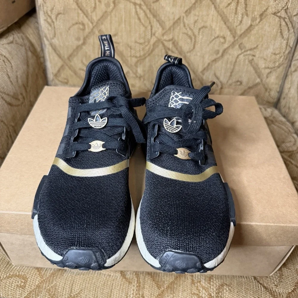Adidas NMD_R1 Shoes Womens Size 7.5‎ Black Animal Print Sneakers GY6300